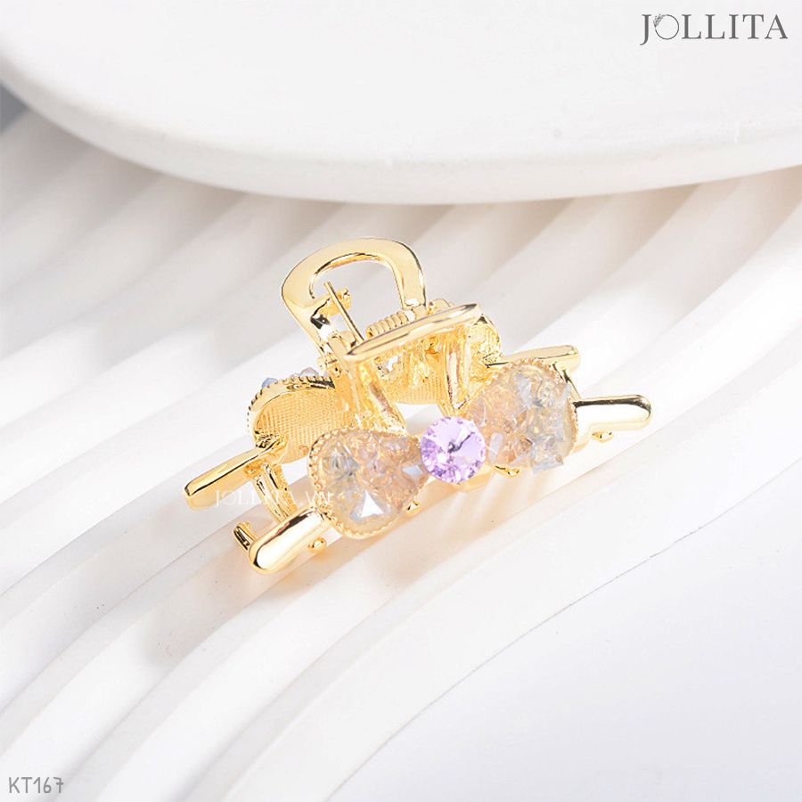  Kẹp tóc càng cua nơ nhỏ ánh tím yểu điệu 