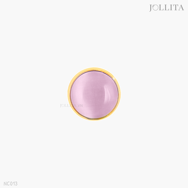  Cài áo nam châm nút tròn pha lê tím cao cấp 