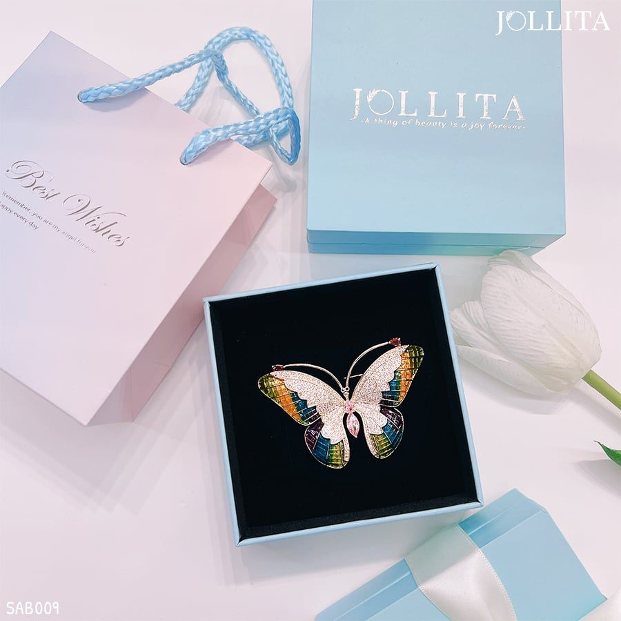  Set quà tặng Cài áo bướm dát đá sắc màu sang trọng 