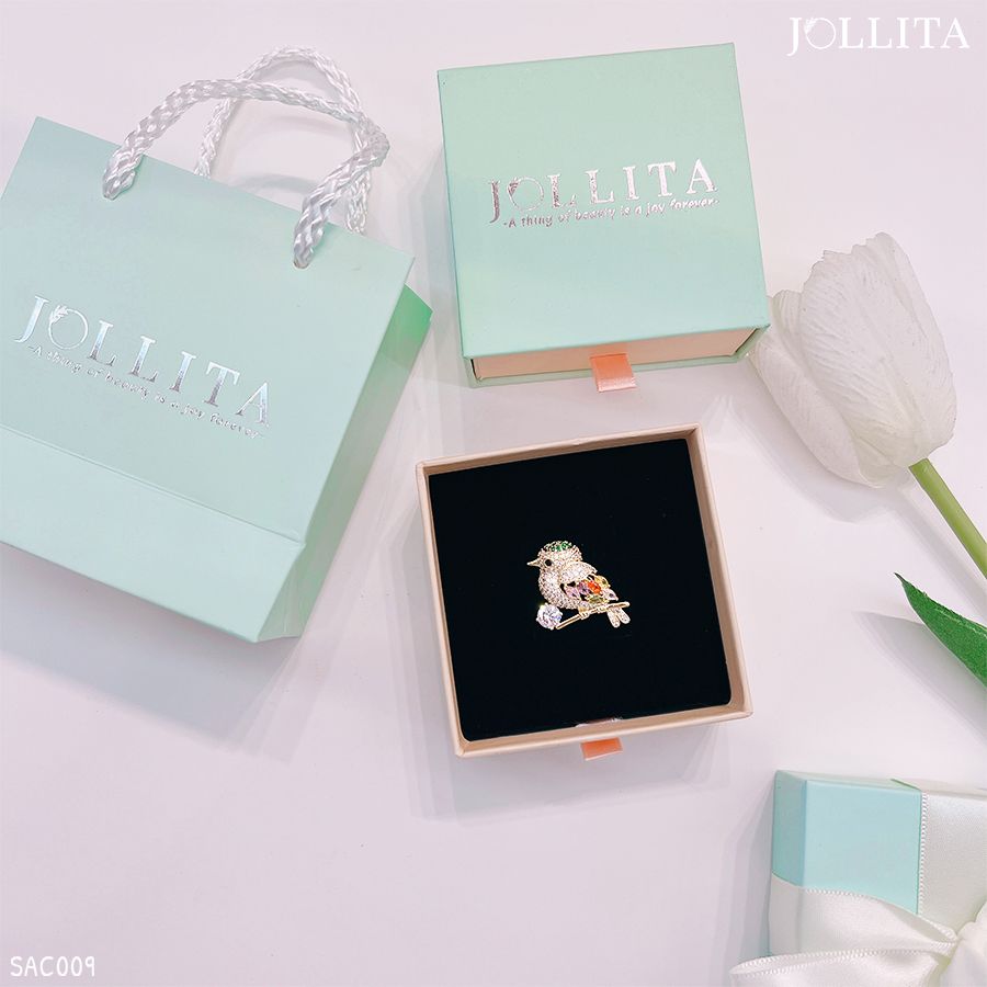  Set quà tặng Cài áo chú chim nhỏ đính đá thanh lịch 