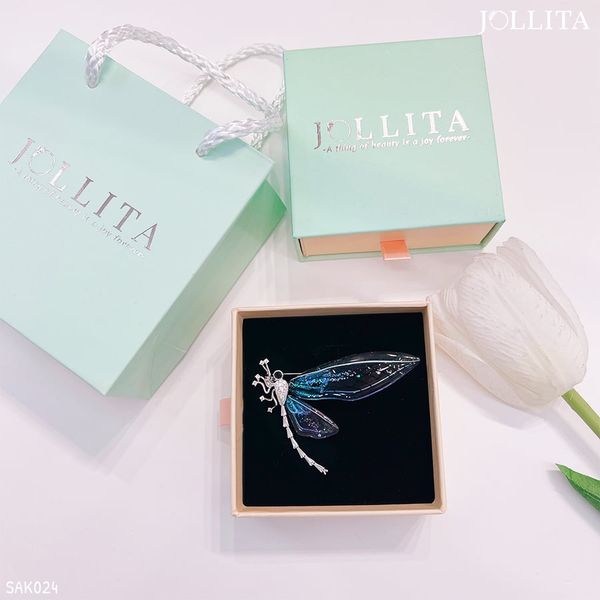  Set quà tặng Cài áo chuồn chuồn đá thiên thanh sang trọng 