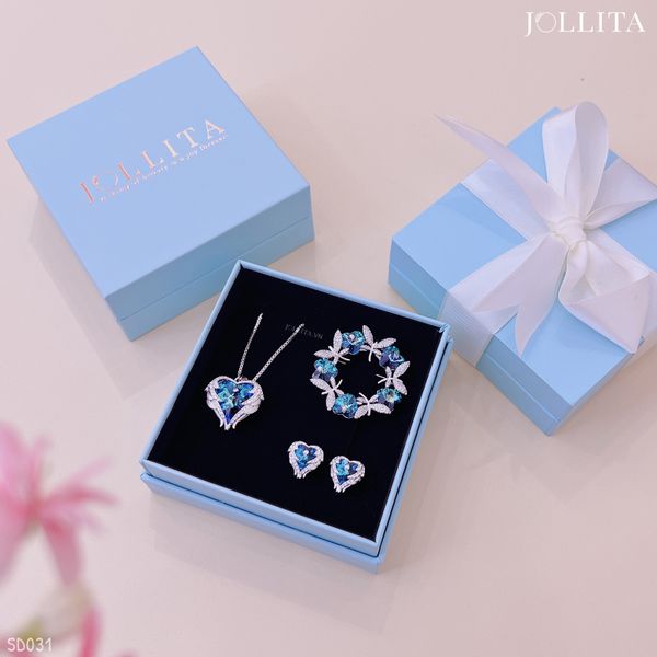  Set quà tặng 8/3 Cài áo Bông tai Dây chuyền cao cấp sang trọng - 031 