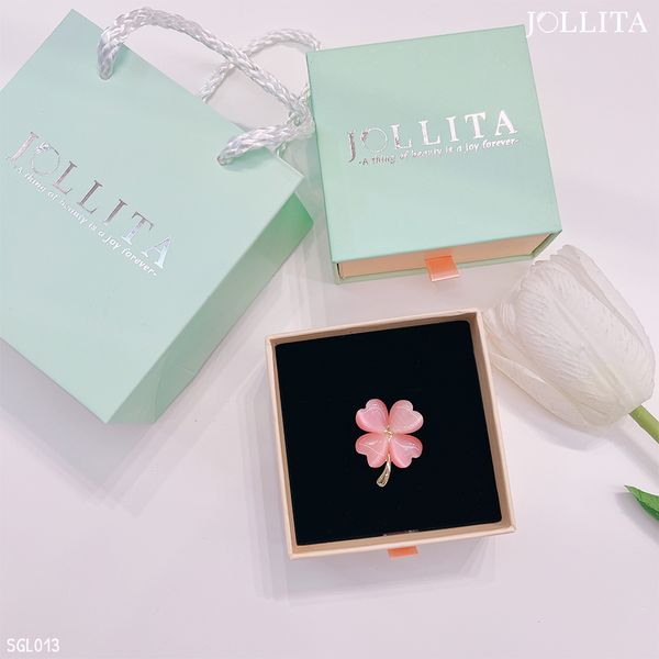  Set quà tặng Cài cỏ bốn lá hồng may mắn 