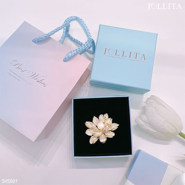  Set quà tặng cài áo Hoa sen vàng thanh lịch 