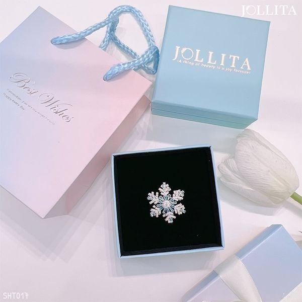  Set quà tặng 20/10 cài áo bông tuyết xoay thiên thanh sang trọng 