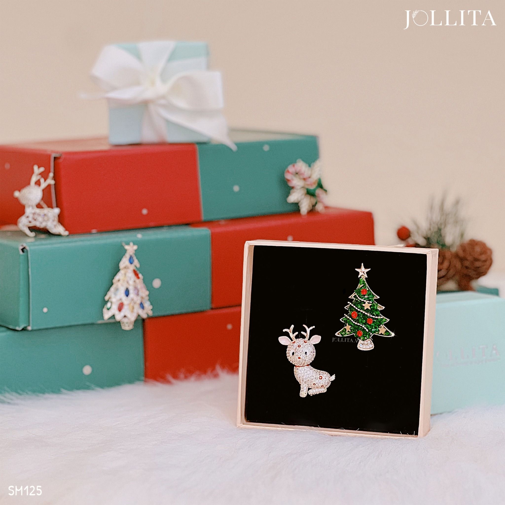 Set quà tặng Noel cài áo cao cấp sang trọng 125 