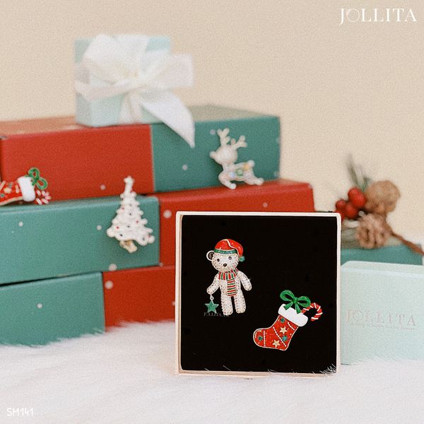  Set quà tặng Noel cài áo cao cấp sang trọng 141 