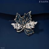  Trâm cài áo lá phong mùa thu dát đá nhỏ tinh tế thanh lịch 