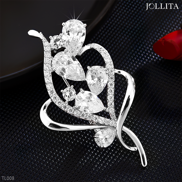  Trâm cài áo hoa duyên dáng đính đá zircon cao cấp 