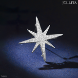  Trâm cài áo ngôi sao sáu cánh dát đá zircon sang trọng 