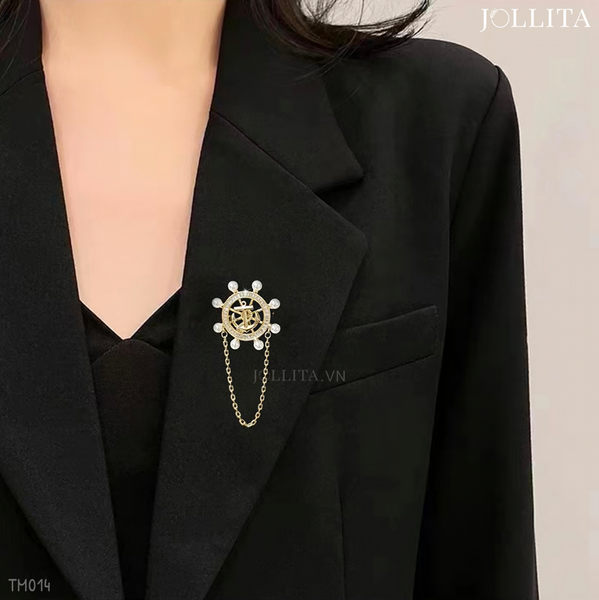  Trâm cài áo bánh lái mỏ neo dây tua rua thanh lịch 