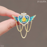  Trâm cài áo đôi cánh thiên thần tua rua dát đá cao cấp 