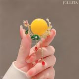  Trâm cài hoa sen cổ điển tua rua cao cấp sang trọng 