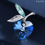  Ghim cài áo trái tim đính đá pha lê xanh thanh lịch 