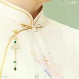  Trâm cài áo ngọc liên hoa tua rua cao cấp 