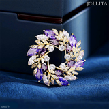  Trâm cài áo vòng hoa pha lê đính đá zircon cao cấp 