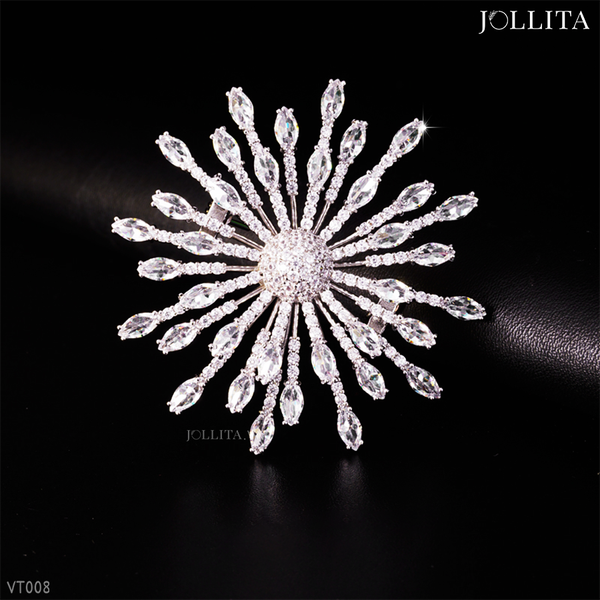  Trâm cài áo bông tuyết đính đá sang trọng cao cấp 