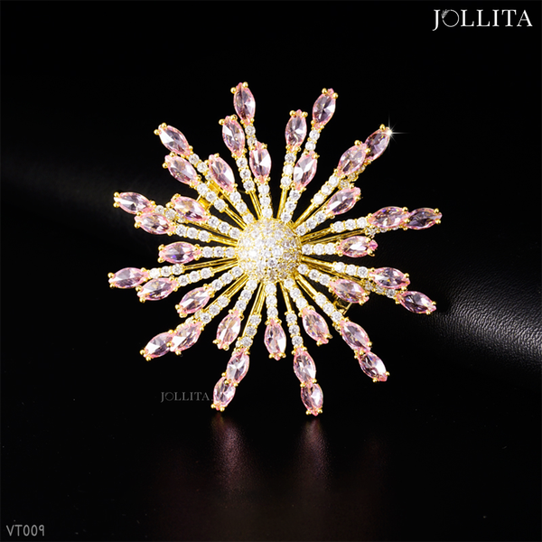  Trâm cài áo bông tuyết đính đá sang trọng cao cấp 