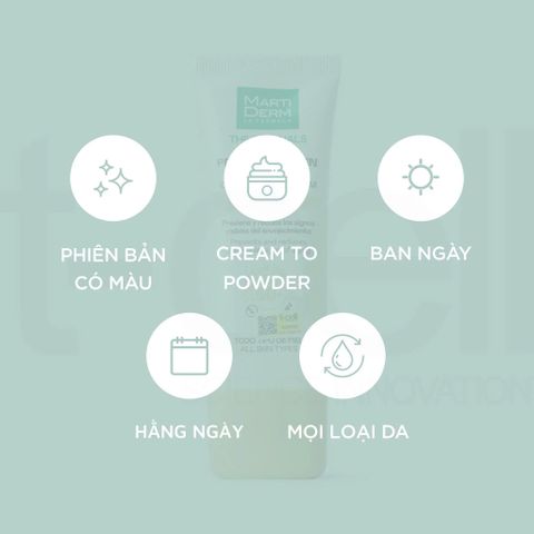  Kem Chống Nắng Làm Đều Màu Da - MartiDerm The Originals Proteos Screen SPF50+ Color Fluid Cream (Light) (40ml) 