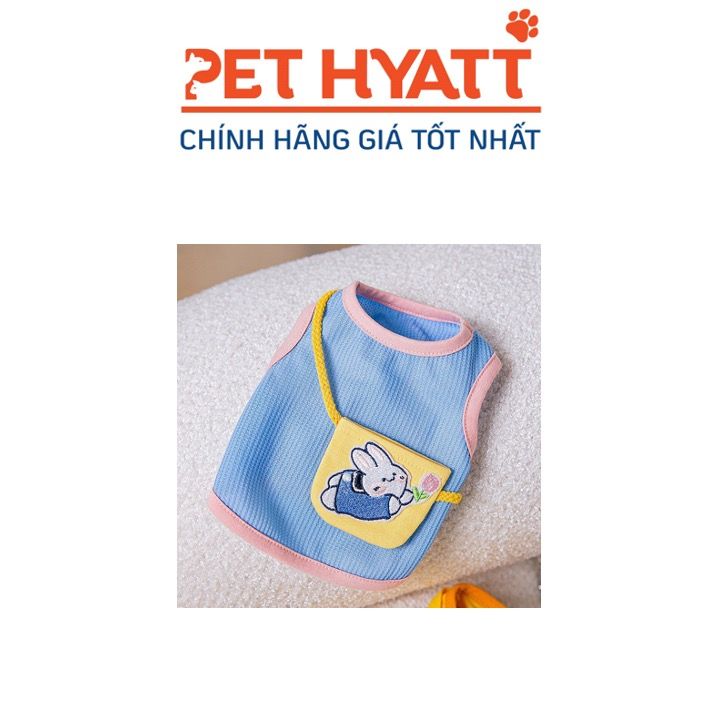 Áo Thun Giả Len Phối Viền Màu Kèm Túi Cho Thú Cưng