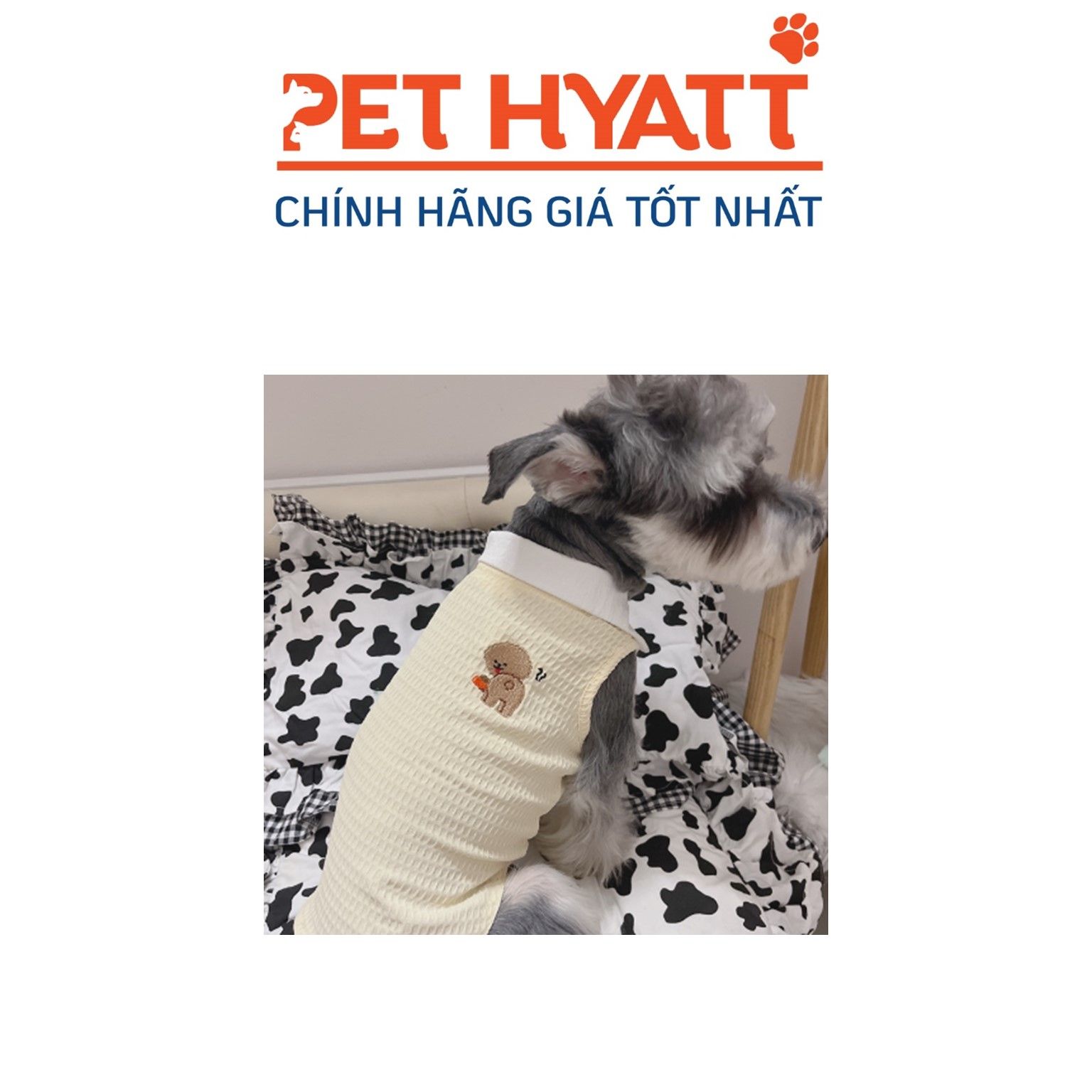 Áo Thun Cổ Somi Tag Ngực Poodle Nâu Cho Thú Cưng (XS-XXL)