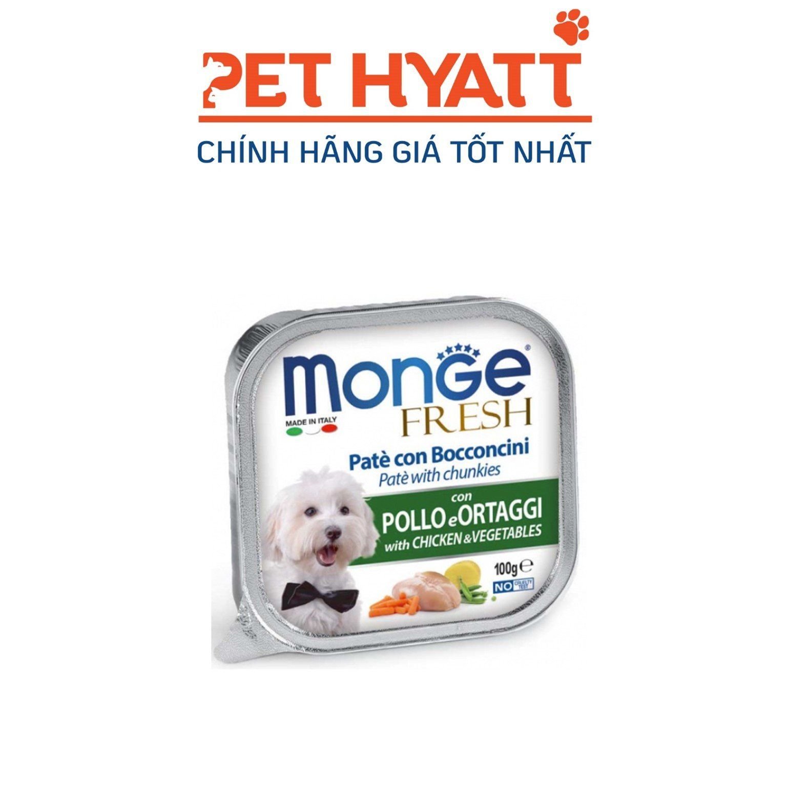 Pate Cho Chó Vị Gà & Rau MONGE Chicken & Vegetables