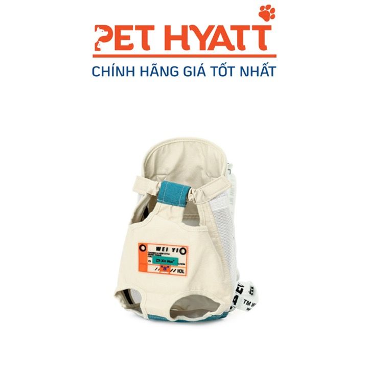 Địu Vận Chuyển Thú Cưng Hoạ Tiết Màu Kem