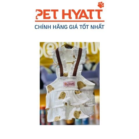  Áo Croptop 2 Dây Bèo Hình Gấu Cho Thú Cưng 