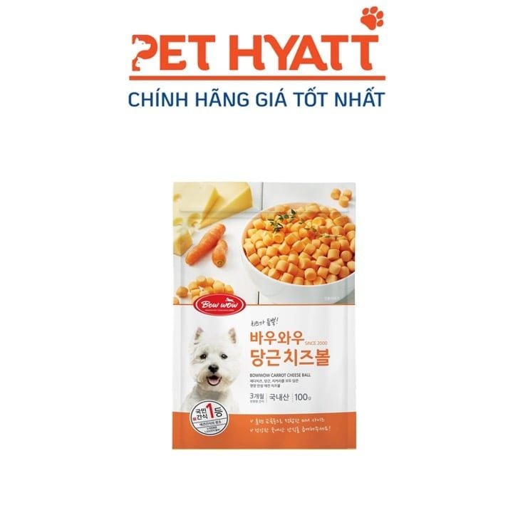 Viên Thức Ăn Cho Chó Vị Cà Rốt Phô Mai BOWWOW Carrot Cheese Ball