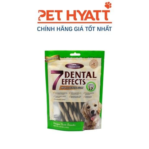  Bánh Thưởng Cho Chó Gặm Sạch Răng Vị Sữa VEGEBRAND 7 Dental Effects Milk & Dental Gum 