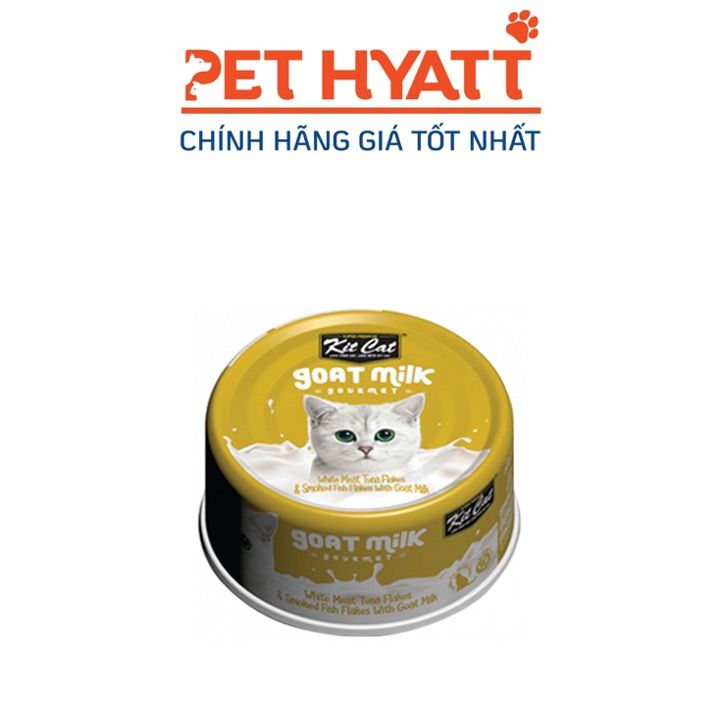 Pate Sữa Dê Cho Mèo Vị Cá Ngừ & Cá Hun Khói KITCAT Kitcat Gold Milk Gourmet Tuna & Smoked Fish