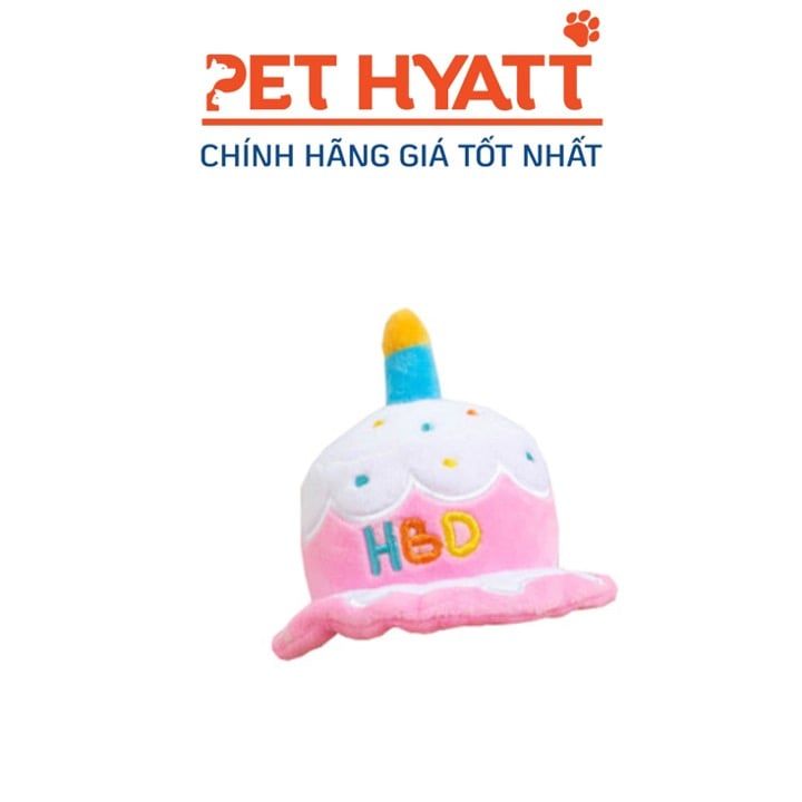 Nón Bằng Bông Thêu Chữ HBD Cho Thú Cưng
