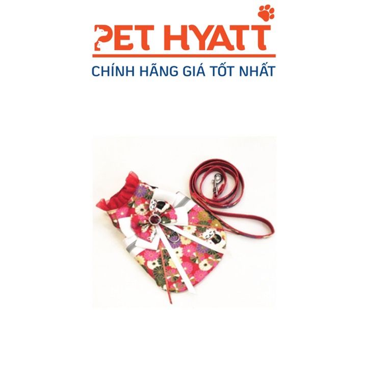 Yếm Hoa Nơ Mèo Thần Tài Kèm Dây Dẫn Cho Thú Cưng