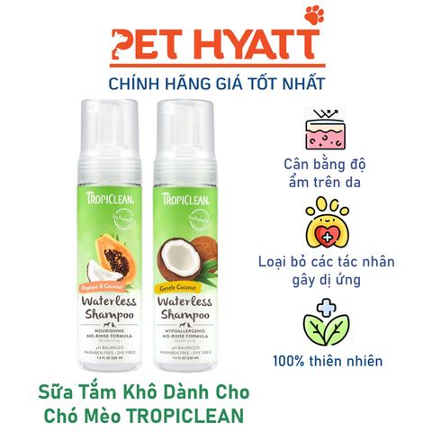  Sữa Tắm Khô Dành Cho Chó Mèo TROPICLEAN 