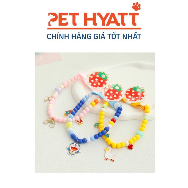 Vòng Cổ Ngọc Trai Nhiều Màu Đính Kèm Charm Cho Thú Cưng