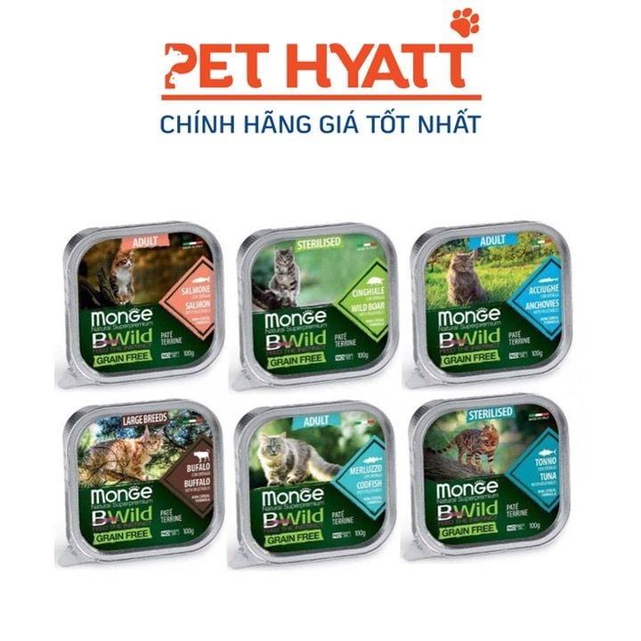 Pate Cho Mèo MONGE Nhiều Vị