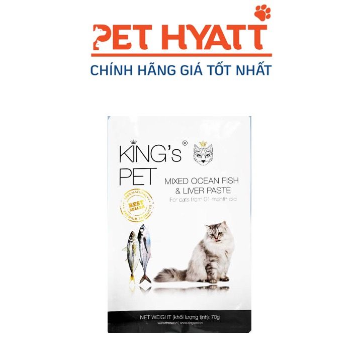 Pate Gói Cho Mèo Vị Hỗn Hợp Cá Biển KING'S PET Mixed Ocean Fish & Liver Paste