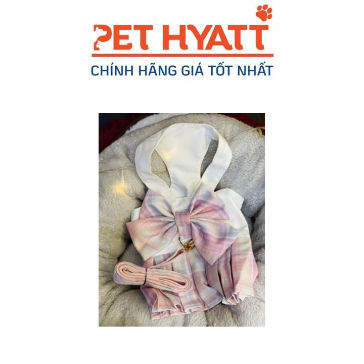 Váy Nơ Kèm Dây Dẫn Cho Thú Cưng