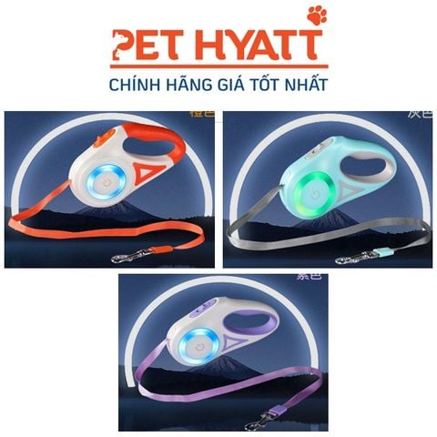  Dây Dắt Tự Động 3M Phát Sáng Led Cho Thú Cưng 