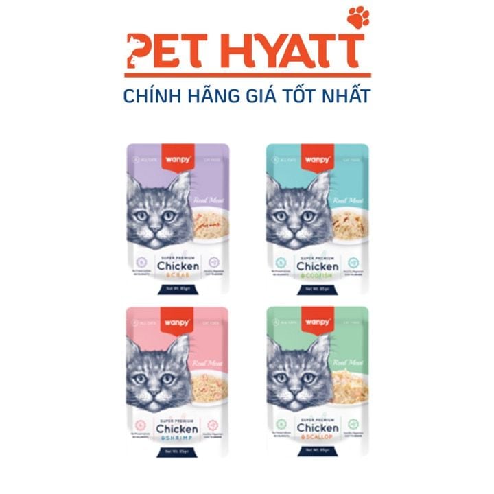 Pate Real Meat WANPY Nhiều Vị Cho Mèo