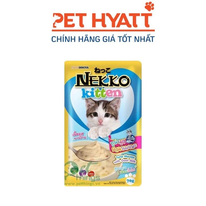 Pate Mịn Cho Mèo Vị Cá Ngừ & Sữa Dê NEKKO KITTEN Tuna Mousse With Gold Milk