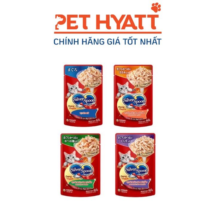 Pate Cho Mèo SILVER SPOON Dạng Thạch Nhiều Vị