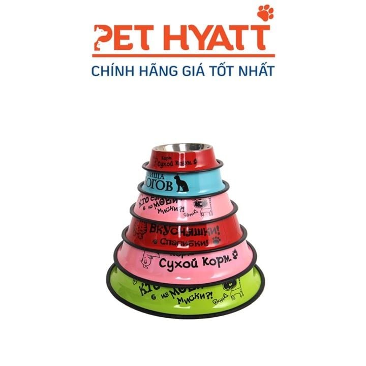Bát Ăn Inox Nhiều Màu Nhiều Hoạ Tiết Cho Thú Cưng