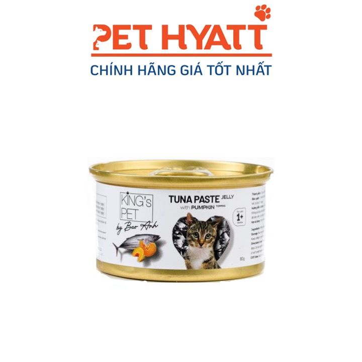 Pate Cho Mèo Vị Cá Ngừ & Bí Đỏ KING'S PET Tuna Paste Jelly With Pumpkin Topping