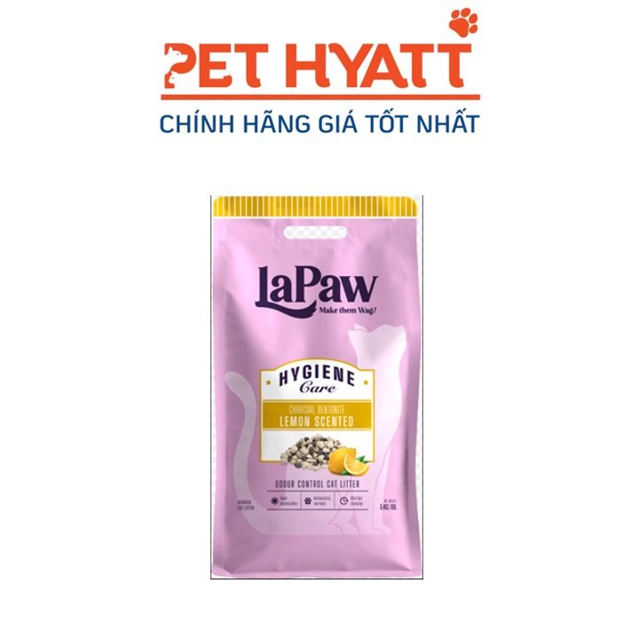 Cát Đất Sét Mùi Chanh LAPAW Cho Mèo Charcoal Bentonit Lemon Scented