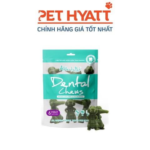  Bánh Thưởng Hình Xương Gặm Sạch Răng Cho Chó Hình Cá Sấu Vị Bạc Hà ALTIMATE PET Dental Chews Mint Crocodile 