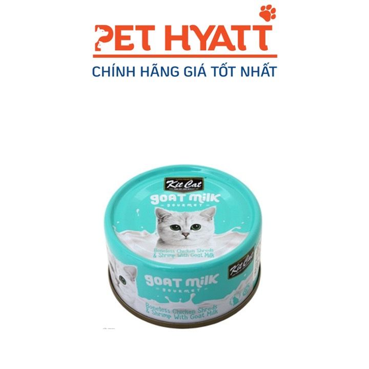 Pate Sữa Dê Cho Mèo Vị Gà Xé & Thịt Tôm KITCAT Kitcat Gold Milk Gourmet Chicken & Shrimp