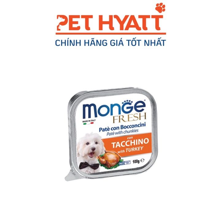 Pate Cho Chó Vị Gà Tây MONGE Turkey