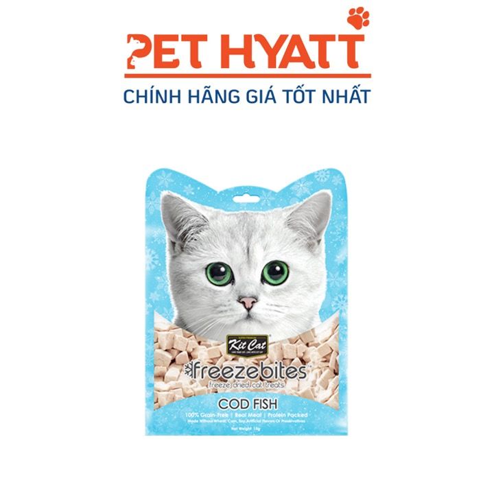 Thức Ăn Dinh Dưỡng Thịt Đông Khô Cho Mèo Vị Cá Tuyết KITCAT Kitcat FreezeBites Cod Fish