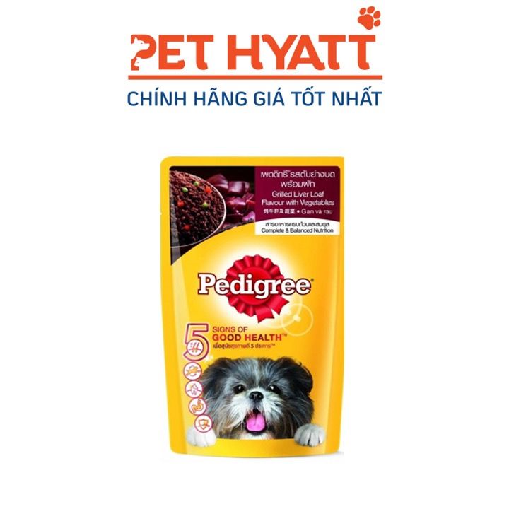 Pate Cho Chó Vị Gan Nướng Và Rau PEDIGREE 5 SIGNS OF GOOD HEALTH Grilled Liver Loaf